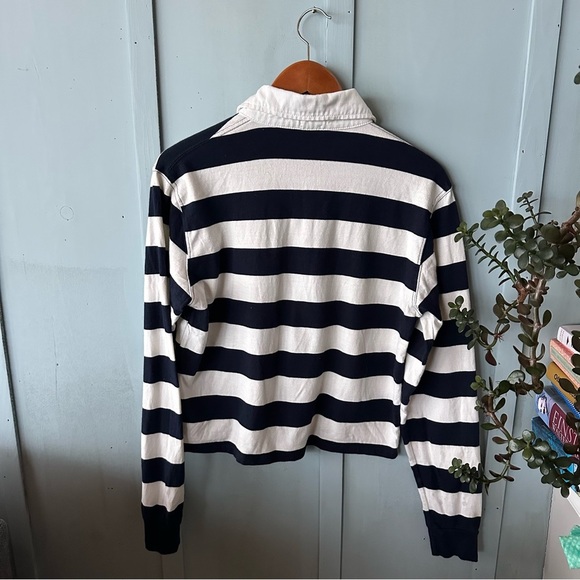 Brandy Melville John Galt Navy and White Striped Polo - Picture 3 of 6